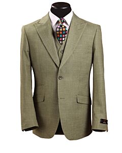 Vitali Green Birdseye Vested Modern Fit Suit M7019