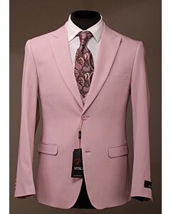 Vitali Pink Slim Fit Vested Suit M5001