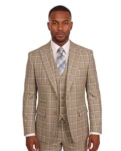 Vitali Shell Plaid Modern Fit Vested Suit M9807