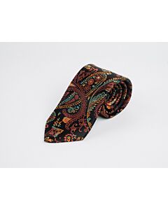 Steven Land Big Knot Brown Paisley Ombre Silk Tie Set-BW2411-3