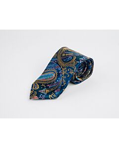 Steven Land Big Knot Navy Paisley Ombre Silk Tie Set-BW2411-4