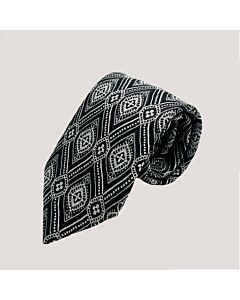 Steven Land Big Knot Black Medallion Silk Tie Set-BW2428-01