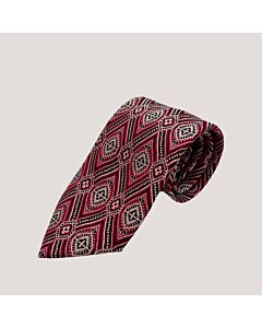 Steven Land Big Knot Red Medallion Silk Tie Set-BW2428-05