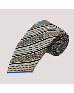 Steven Land Big Knot Brown Striped Silk Tie Set-BW2432-13