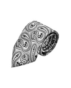 Steven Land Big Knot Black Paisley Silk Tie Set-BW2436-01