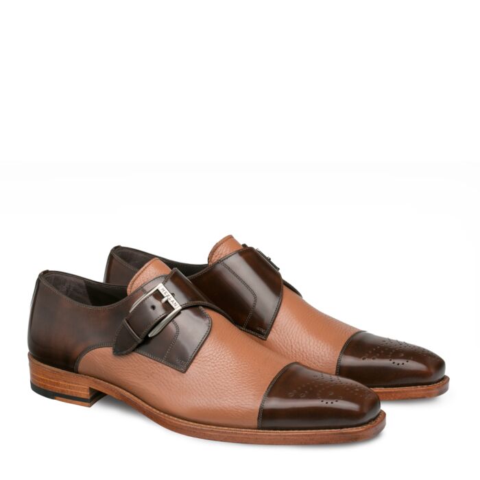 camel brown mens dress shoes Paul Parkman Brown & Camel Hand-Painted Derby Shoes (ID#326-CMLBRW) EU 40