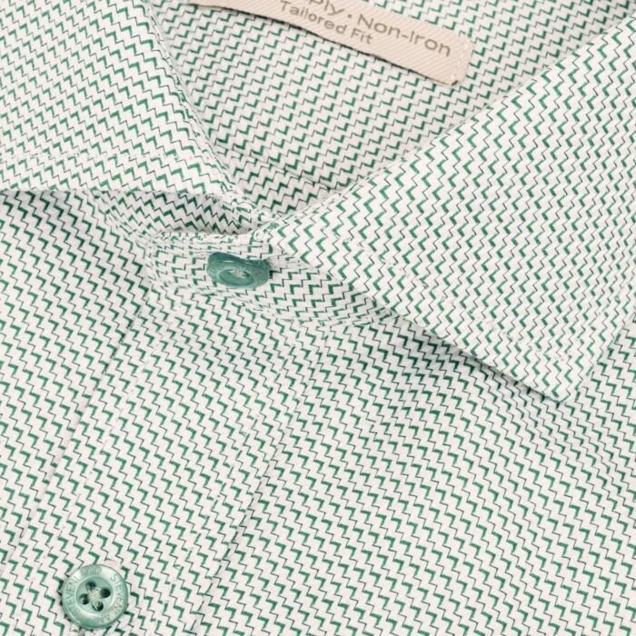 Steven Land Elite Non Iron Emerald Chevron French Cuff Dress Shirt Oliver  DSW336F