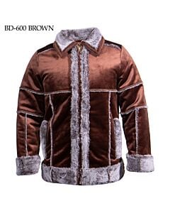 Prestige Original 3/4 Length Full Zip Sueded Coat BD-600  Brown