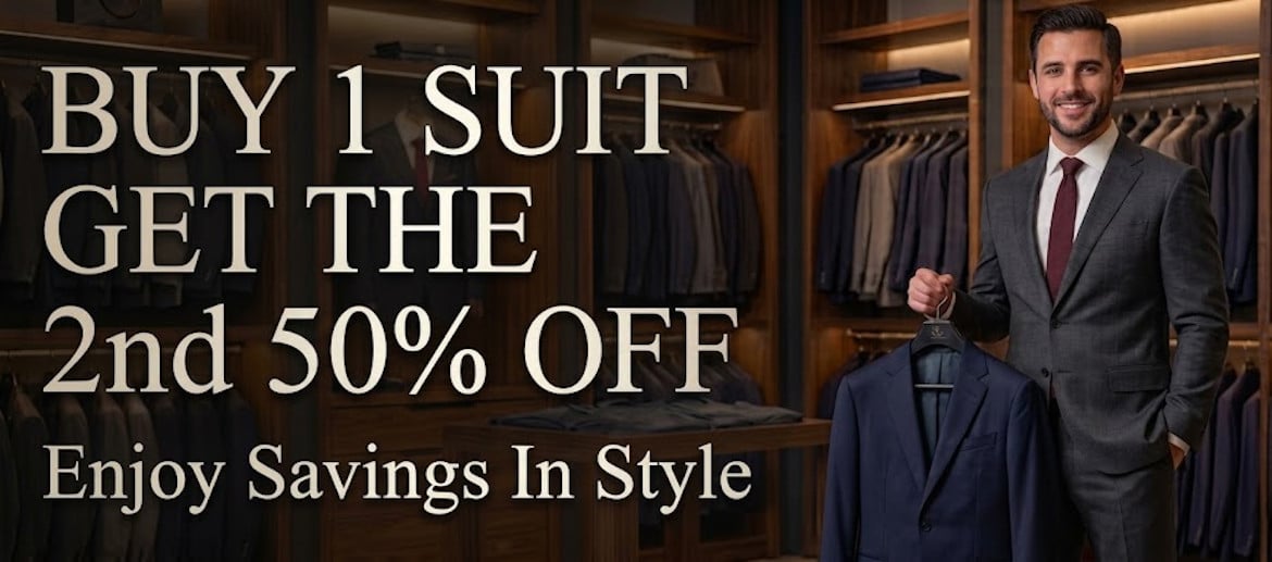 Buy 1 Suit Get The 2nd 50% Off