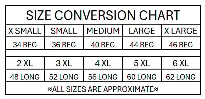 Mazari Size Chart