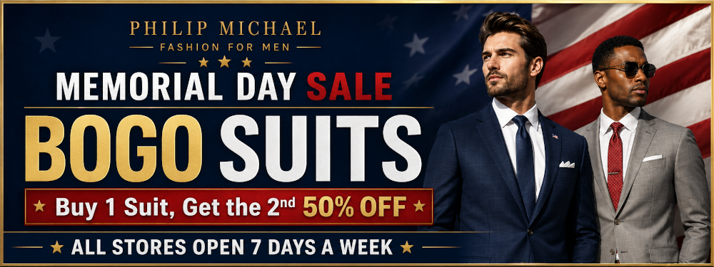Memorial Day Sale Buy One Get One 50% Off Suits
